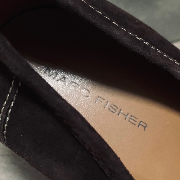 Marc Fisher Brown Suede Penny Loafer Wedge Heels - Picture 5 of 6